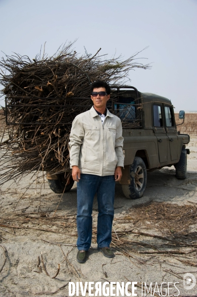 Désertification, région de Chagannor, Mongolie Intérieure, Chine - Desertification, Chagannor area, Inner Mongolia, China