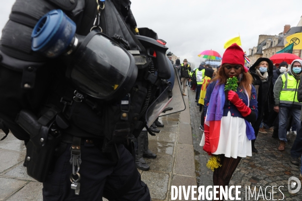 Paris, Manifestation pour l emploi, les libertés et gilets jaunes