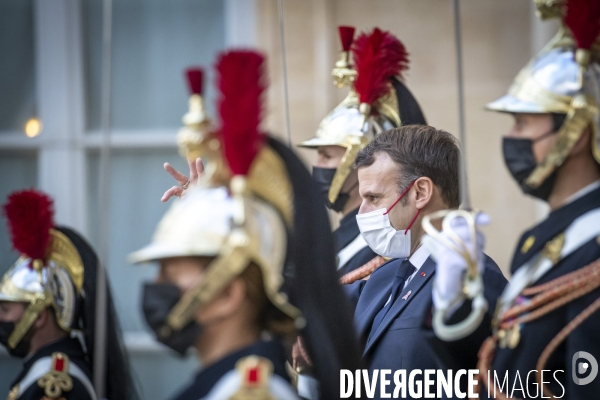 Emmanuel Macron reçoit Alexander de Croo, premier ministre belge