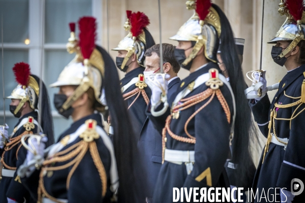 Emmanuel Macron reçoit Alexander de Croo, premier ministre belge