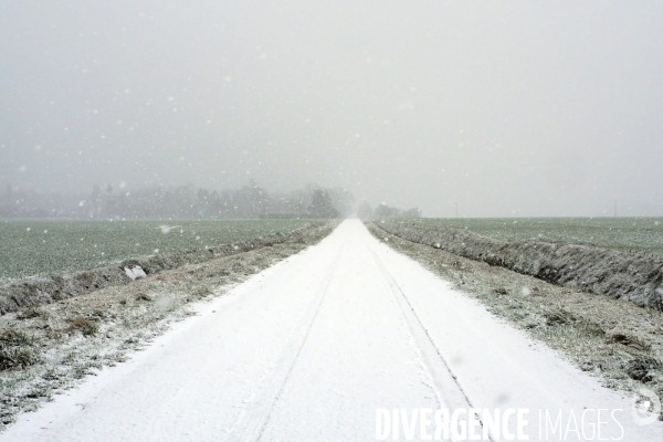 Illustration neige en Normandie