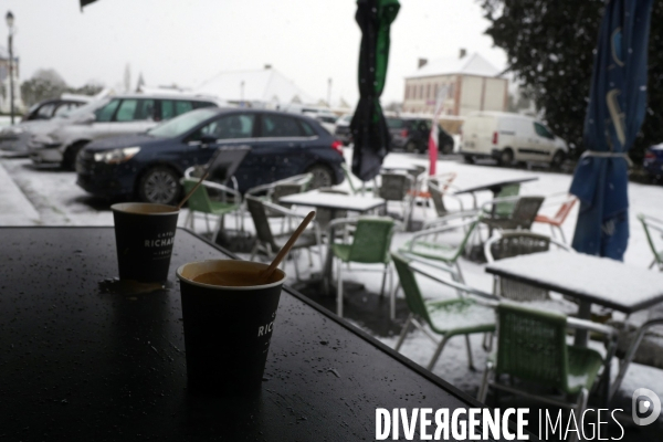 Illustration neige en Normandie