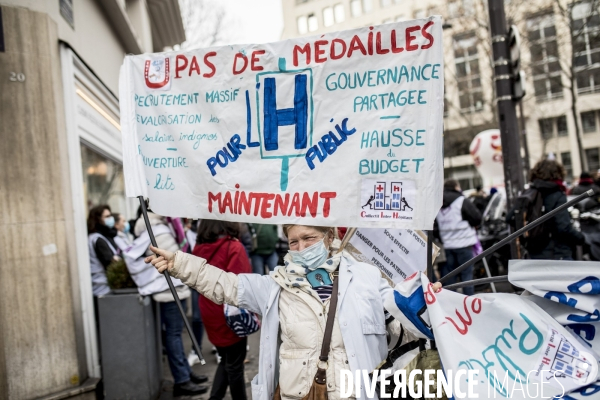 Manifestation des professionnels de santé pour dénoncer leurs conditions de travail