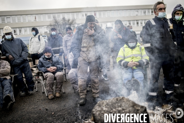 Grève des salariés de la raffinerie Total de Grandpuits 22012021