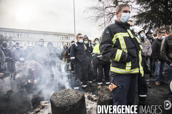 Grève des salariés de la raffinerie Total de Grandpuits 22012021