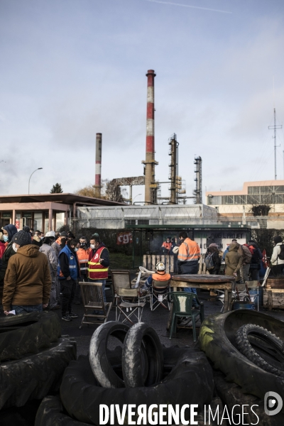 Grève des salariés de la raffinerie Total de Grandpuits 22012021