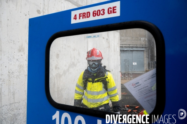 Exercise d accident nucléaire à la centrale de Paluel.