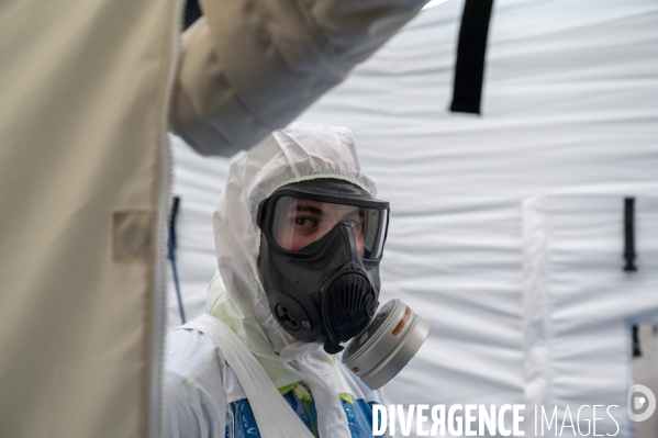 Exercise d accident nucléaire à la centrale de Paluel.