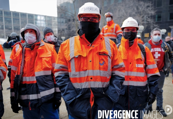 Manifestation des salariés de la Raffinerie Total de Grandpuits