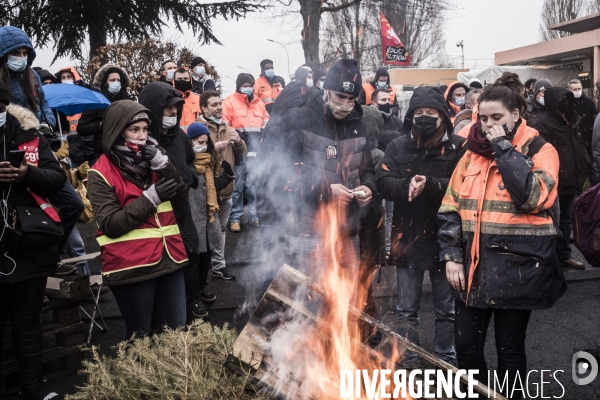 Grève à la raffinerie Total de Grandpuits