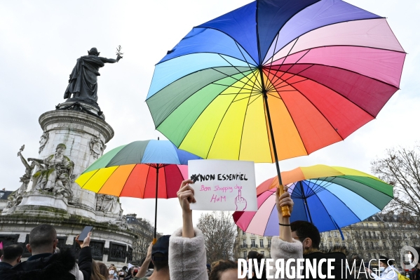 Manifestation contre le projet de loi SECURITE GLOBALE PPL, la marche des libertés du 30 janvier 2021. Demonstration against new security law project against freedom of information.