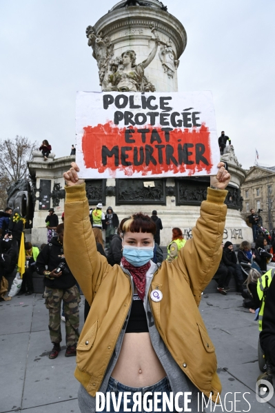 Manifestation contre le projet de loi SECURITE GLOBALE PPL, la marche des libertés du 30 janvier 2021. Demonstration against new security law project against freedom of information.