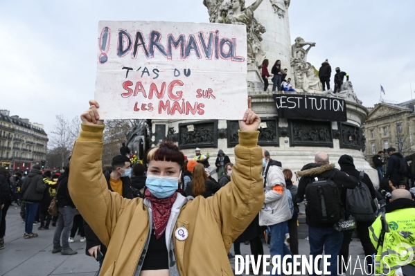 Manifestation contre le projet de loi SECURITE GLOBALE PPL, la marche des libertés du 30 janvier 2021. Demonstration against new security law project against freedom of information.