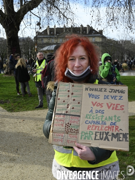 Manifestation contre le projet de loi SECURITE GLOBALE PPL, la marche des libertés du 30 janvier 2021. Demonstration against new security law project against freedom of information.