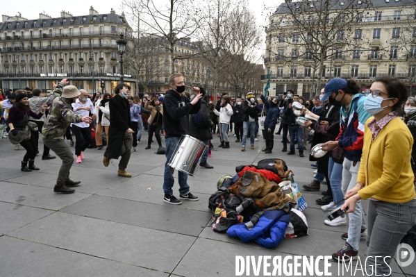 Manifestation contre le projet de loi SECURITE GLOBALE PPL, la marche des libertés du 30 janvier 2021. Demonstration against new security law project against freedom of information.