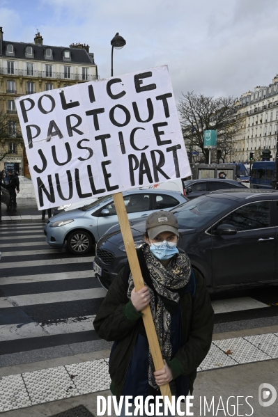 Manifestation contre le projet de loi SECURITE GLOBALE PPL, la marche des libertés du 30 janvier 2021. Demonstration against new security law project against freedom of information.