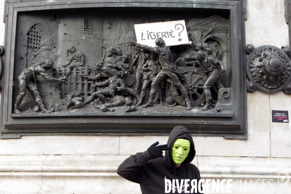 Marche des libertes à Paris contre la loi securite globale