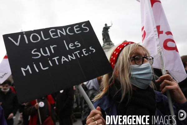 Marche des libertes à Paris contre la loi securite globale