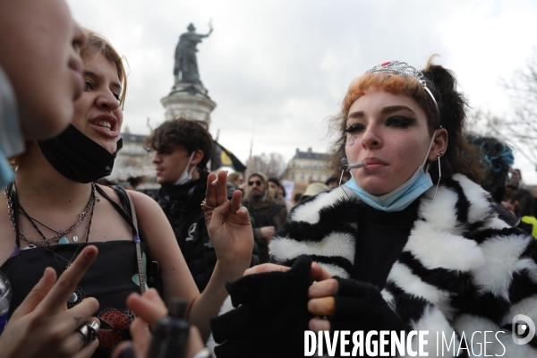 Marche des libertes à Paris contre la loi securite globale