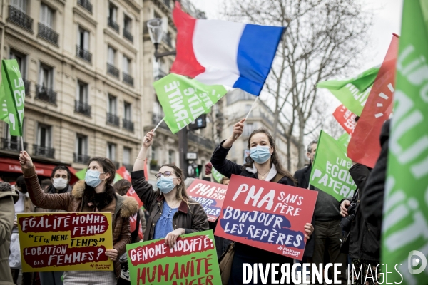 Manifestation contre le projet de loi bioéthique