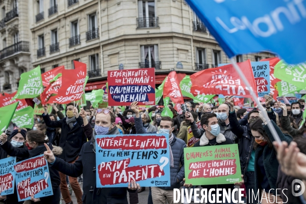 Manifestation contre le projet de loi bioéthique