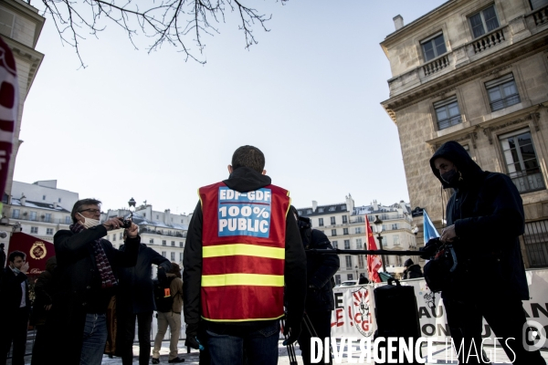 Manifestation des syndicats d EDF contre le projet Hercule