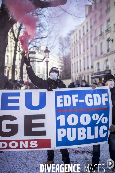 Manifestation des syndicats d EDF contre le projet Hercule