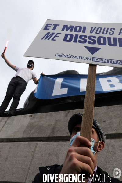 Manifestation de   Generation Identitaire  à Paris contre leur dissolution