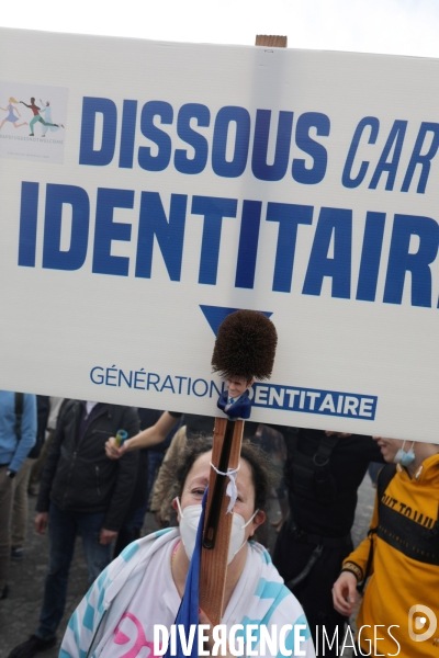 Manifestation de   Generation Identitaire  à Paris contre leur dissolution