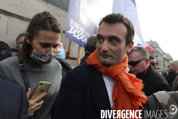 Manifestation de   Generation Identitaire  à Paris contre leur dissolution