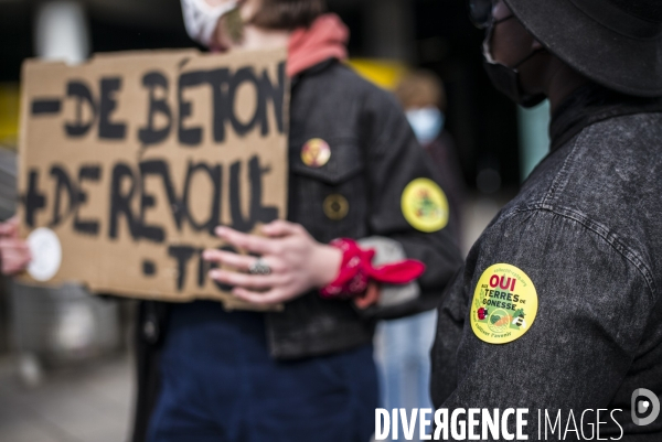 Rassemblement contre le projet du chantier de gare a gonesse.