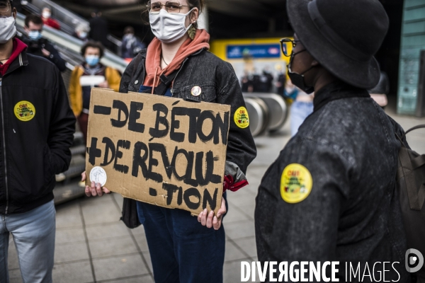 Rassemblement contre le projet du chantier de gare a gonesse.