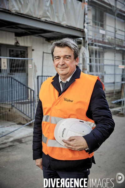 Visite d un chantier par Geoffroy Roux de Bezieux Medef