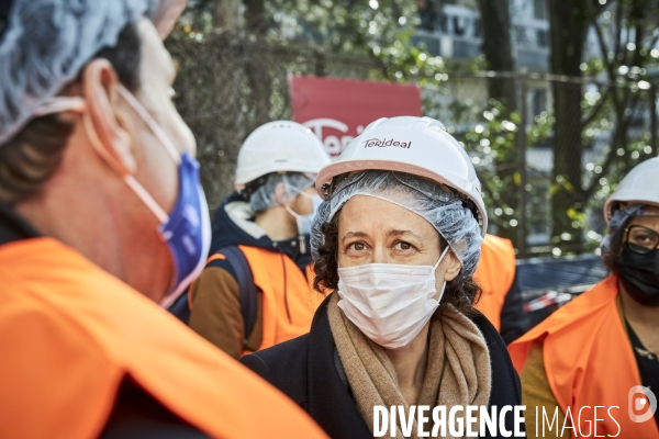 Visite d un chantier par Geoffroy Roux de Bezieux Medef