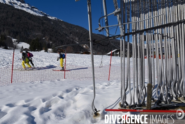 Le Domaine skiable des Contamines-Montjoie fermé