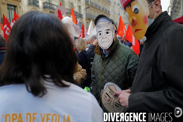 Rassemblement à l appel de l intersyndicale de Suez contre le rachat par Veolia