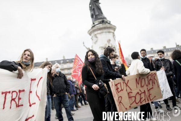 Manifestation du secteur de la culture pour la réouverture des lieux