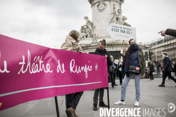 Manifestation du secteur de la culture pour la réouverture des lieux