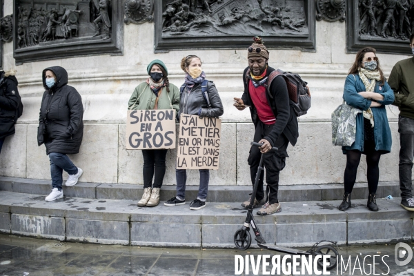 Manifestation du secteur de la culture pour la réouverture des lieux