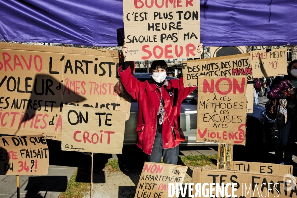 Manifestation feministe precedant la journee internationale des femmes