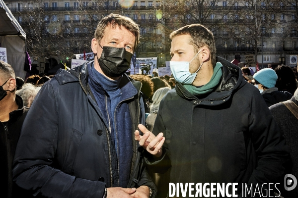 Manifestation feministe precedant la journee internationale des femmes