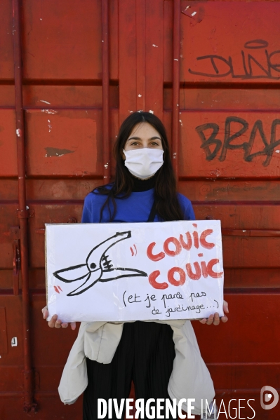 Rassemblement féministe d On arrête toutes, à Paris pour la Journée internationale des droits des femmes, le 8 Mars 2021. International women sday in Paris.