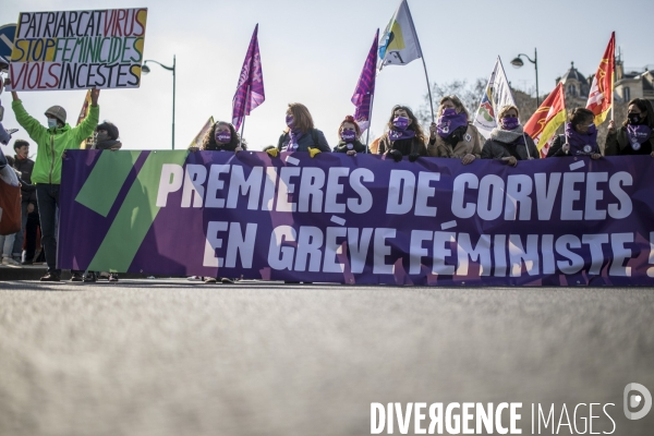 Manifestation féministe pour les  premières de corvées  8 mars 2021