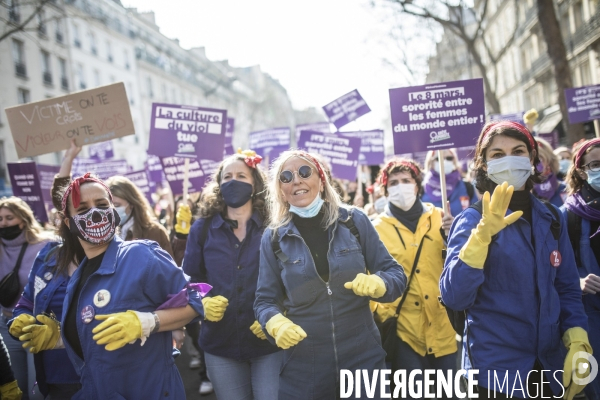 Manifestation féministe pour les  premières de corvées  8 mars 2021