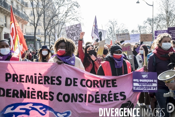 Manifestation féministe pour les  premières de corvées  8 mars 2021