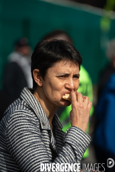 Manifestation, cheminots de la voie (SNCF).