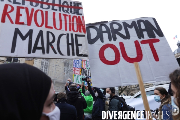 Manifestation contre la loi securite globale devant le Senat