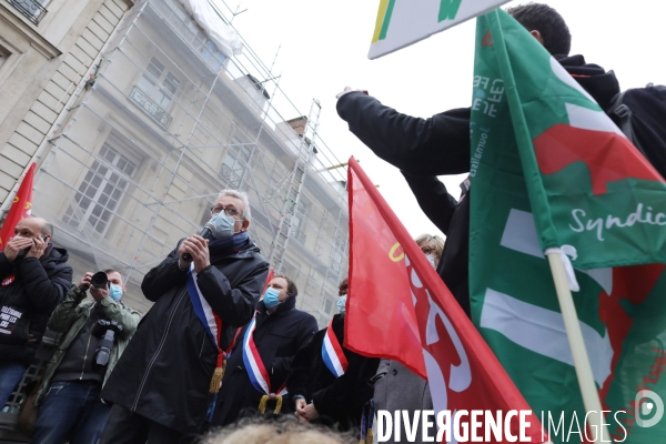 Manifestation contre la loi securite globale devant le Senat