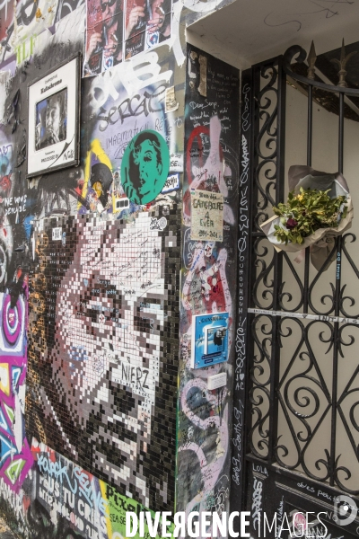 Nouveau portrait de serge gainsbourg  realise par le peintre ernesto novo rue de verneuil