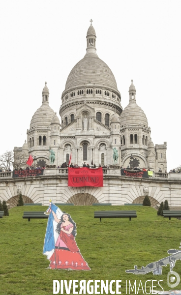 50 silhouettes de communards au sacre coeur pour commemorer le premier jour de la commune